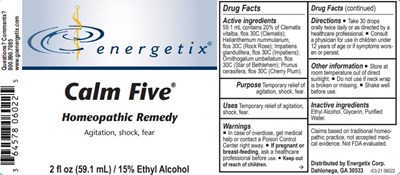2 Oz. Bottle Label (Calm Five  2 Oz. Bottle Label)